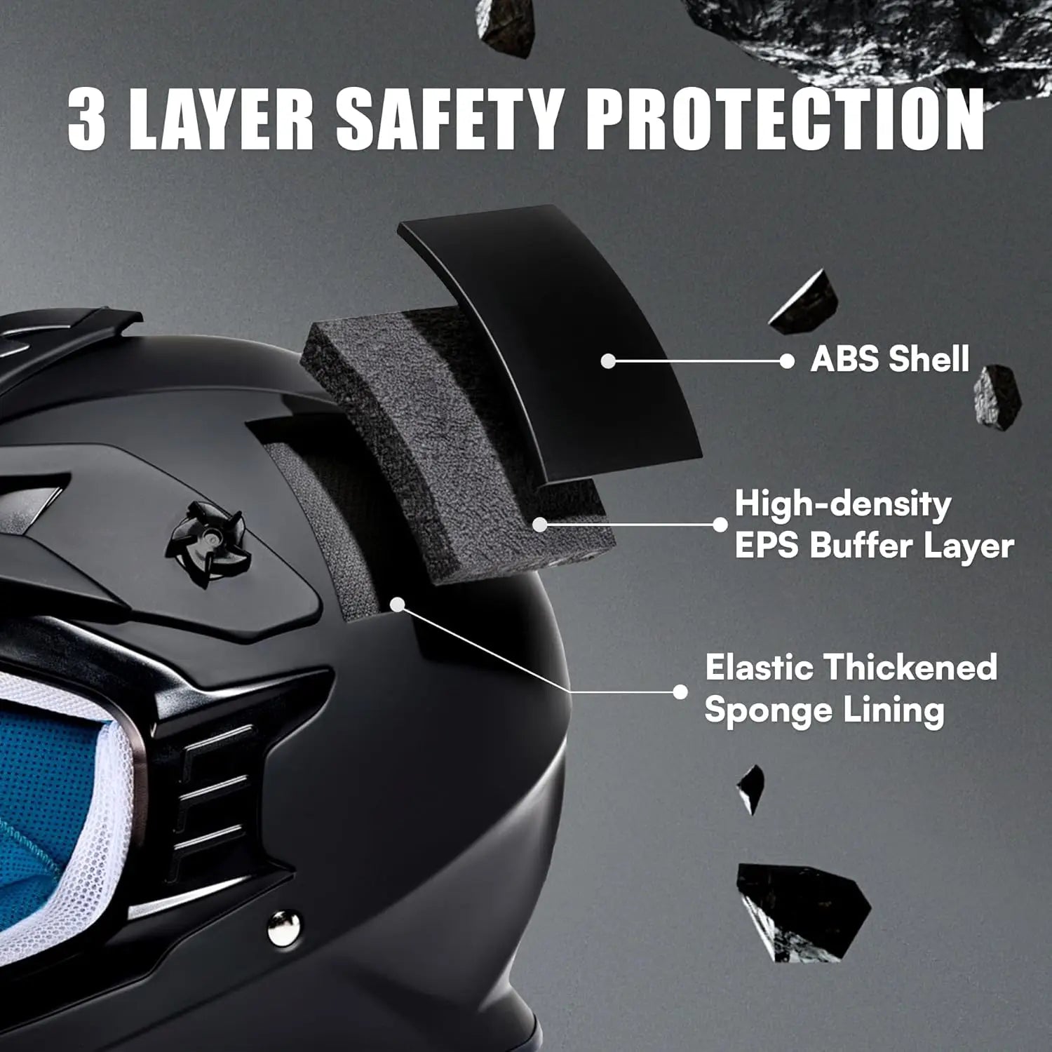 Adult and teens Dirt Bike Helmet Full Face Motorcycle Helmets with Adjustable Goggles  Motocross Helmet for Off-Road ATV BMX UTV