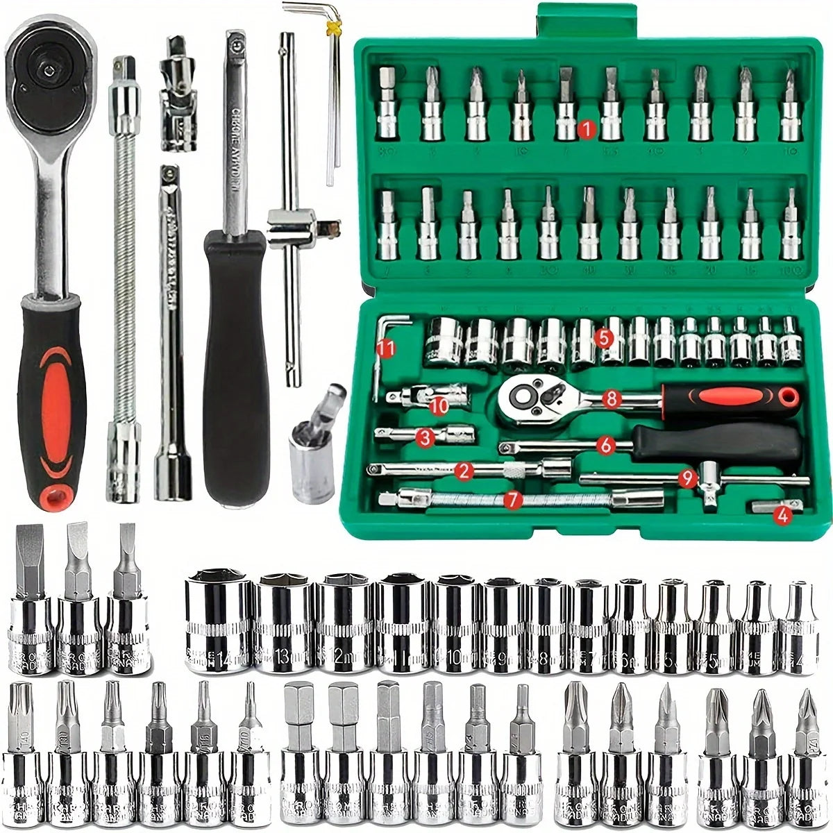 Socket Wrench Tool Kit 46 Pieces For E Bikes/E Motos and Mountain Bikes/Pedal Bikes