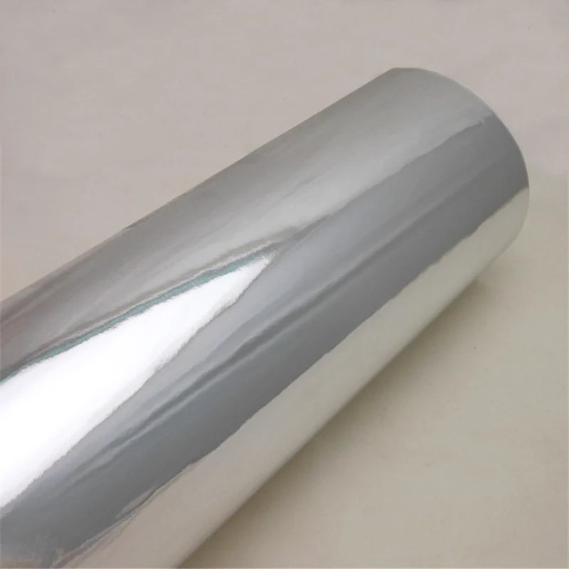 Stretchable Silver Chrome Vinyl Film Wrapping Foil Car Wrap Stickers Motorcycle Tuning Auto Accessories Chrome Mirror Film
